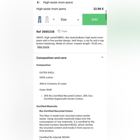 PULL & BEAR/👖High-waisted mom jeans/ Blue/ Size US 31 - Picture 13 of 13